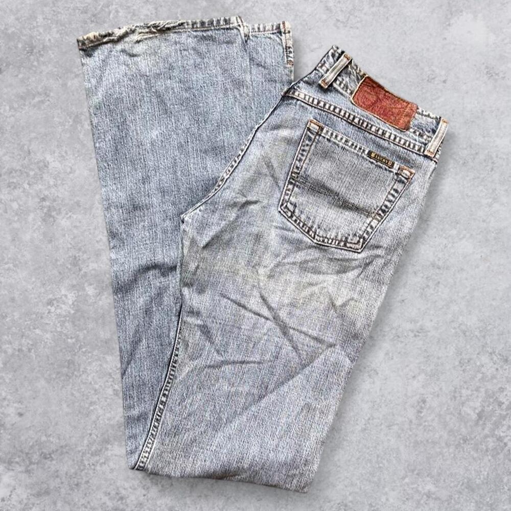 Rare Vintage Y2K Lucky Brand Dungarees by Cene Montesano Low Rise Flare Jeans -